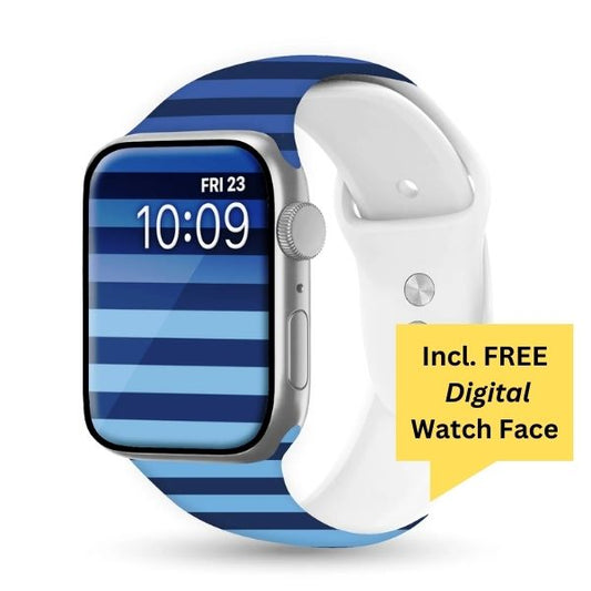 Blue Voltage Print | Silicone Watch Band for Apple Watch ® + Watch Face Incl.