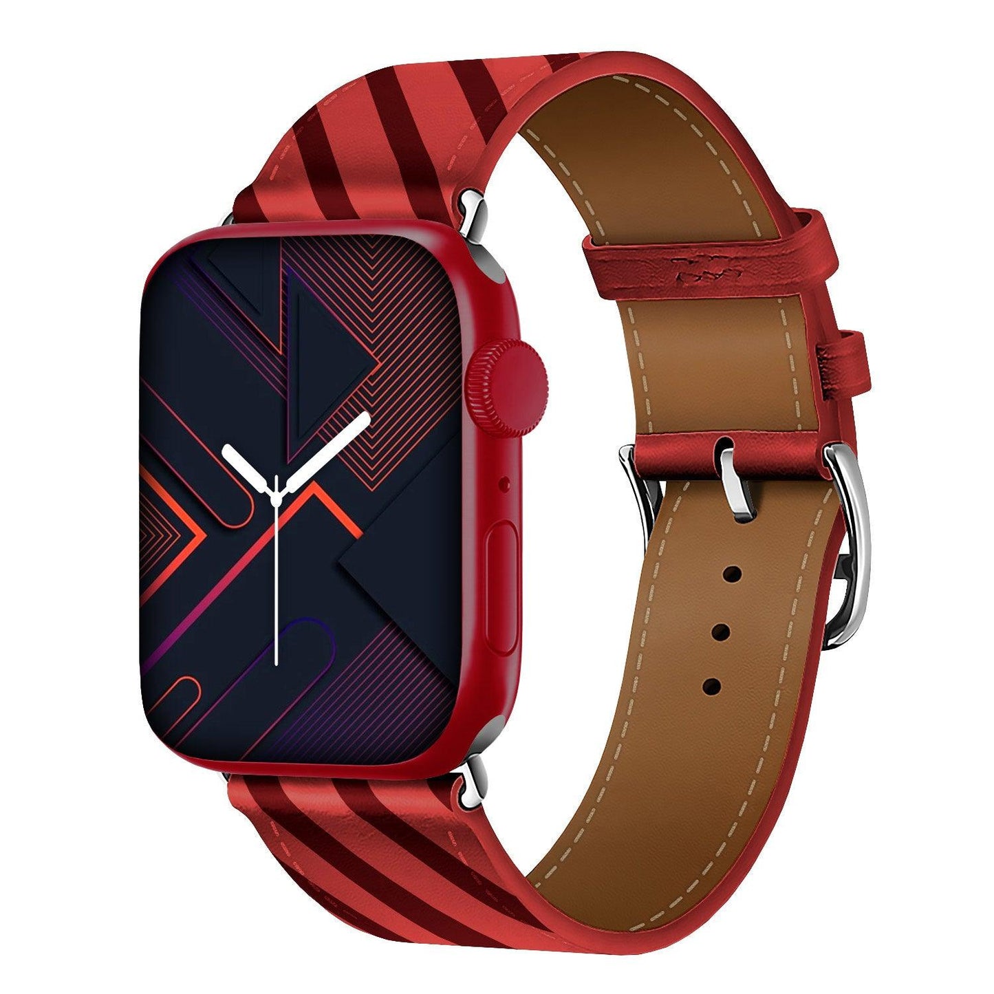 Apple Watch Bands - Leather Band - Leather Design Graphic Prints Band, Red-Plum
