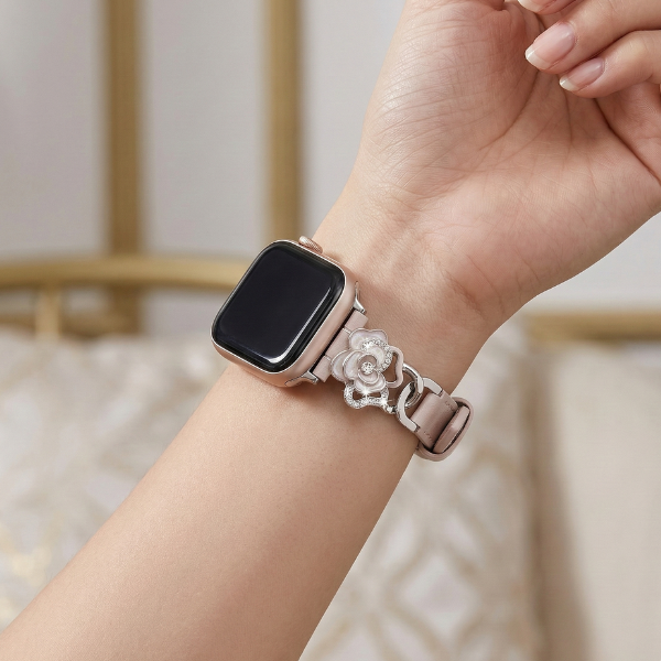 Crystal Blossom | Leather Watch Band for Apple Watch ®