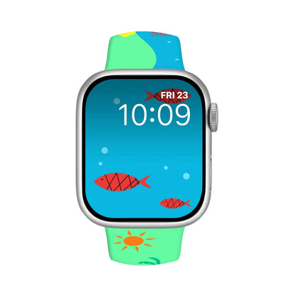 Tropical Chill Print | Silicone Watch Band for Apple Watch ® + Watch Face Incl.