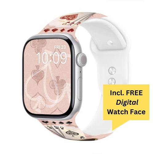 Ace of Style Print | Silicone Watch Band for Apple Watch ® + Watch Face Incl.