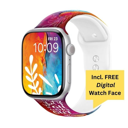 All Works Out Print | Silicone Watch Band for Apple Watch ® + Watch Face Incl.