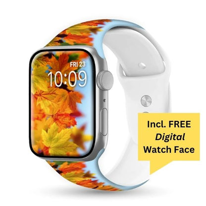 Autumn Glow Print | Silicone Watch Band for Apple Watch ® + Watch Face Incl.