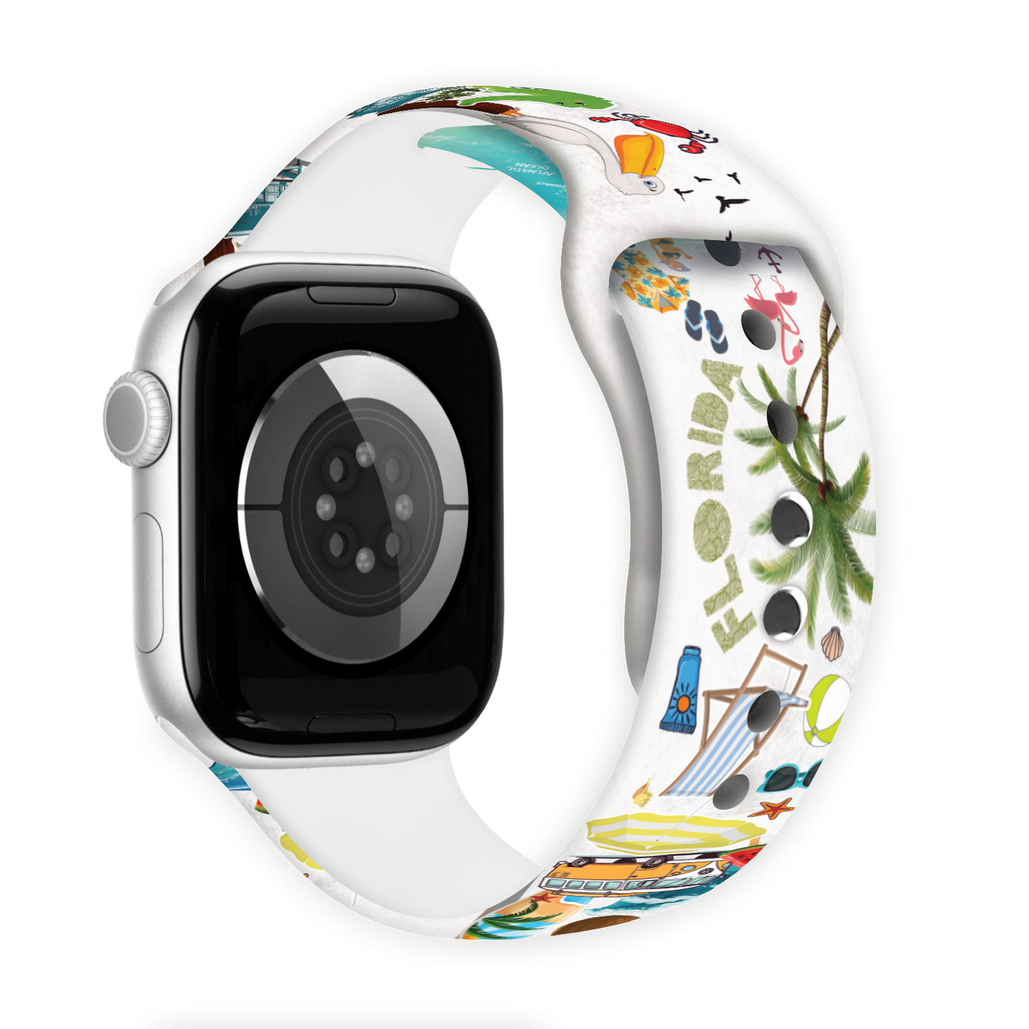 Florida Sunshine Vibes Print | Silicone Watch Band for Apple Watch ® + Watch Face Incl.