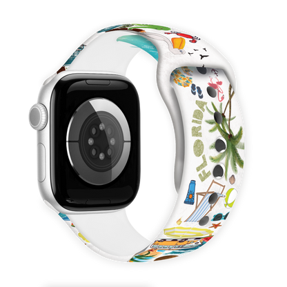 Florida Sunshine Vibes Print | Silicone Watch Band for Apple Watch ® + Watch Face Incl.