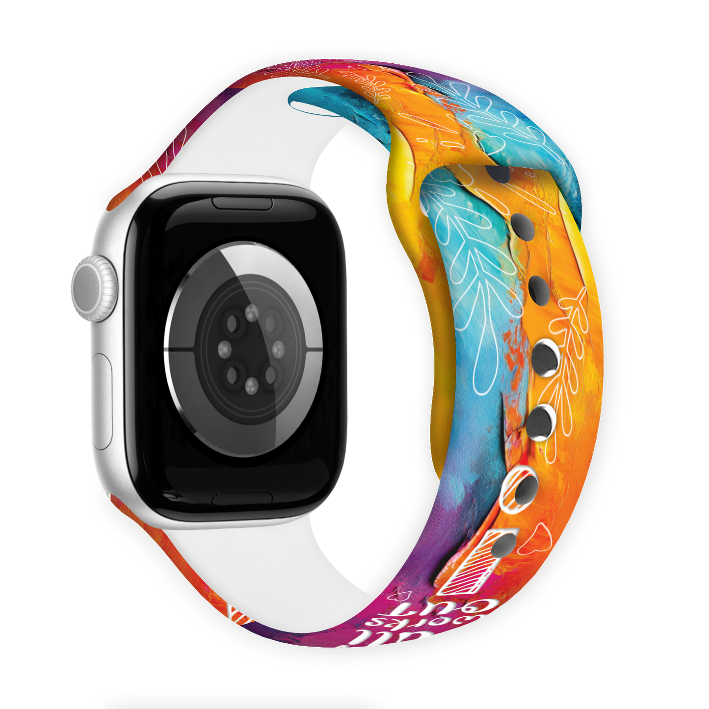 All Works Out Print | Silicone Watch Band for Apple Watch ® + Watch Face Incl.