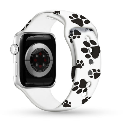 Black Paws Print | Silicone Watch Band for Apple Watch ®