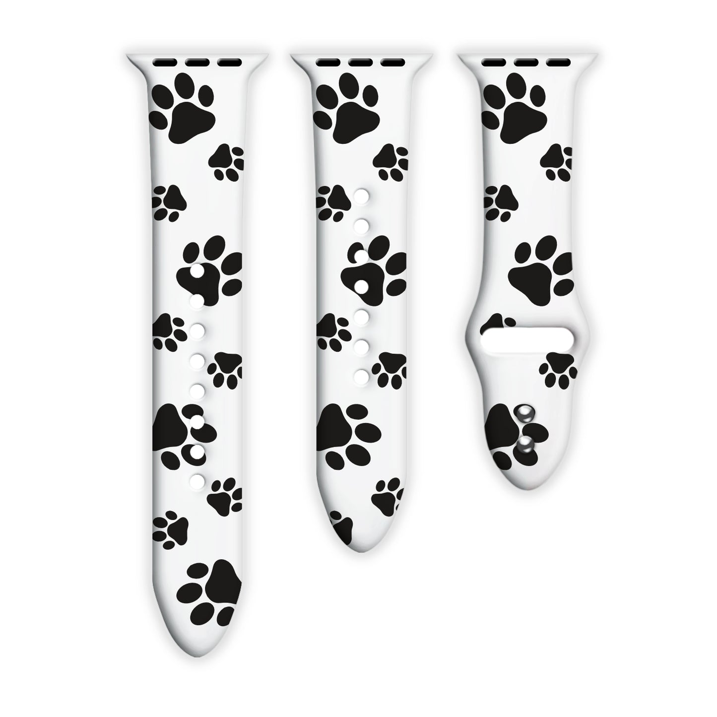 Black Paws Print | Silicone Watch Band for Apple Watch ®