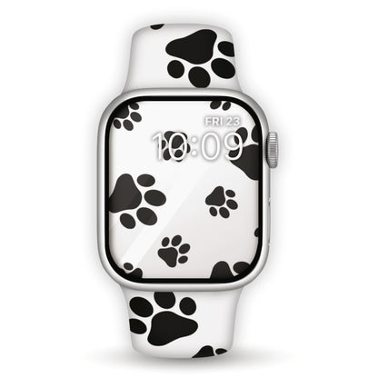 Black Paws Print | Silicone Watch Band for Apple Watch ®