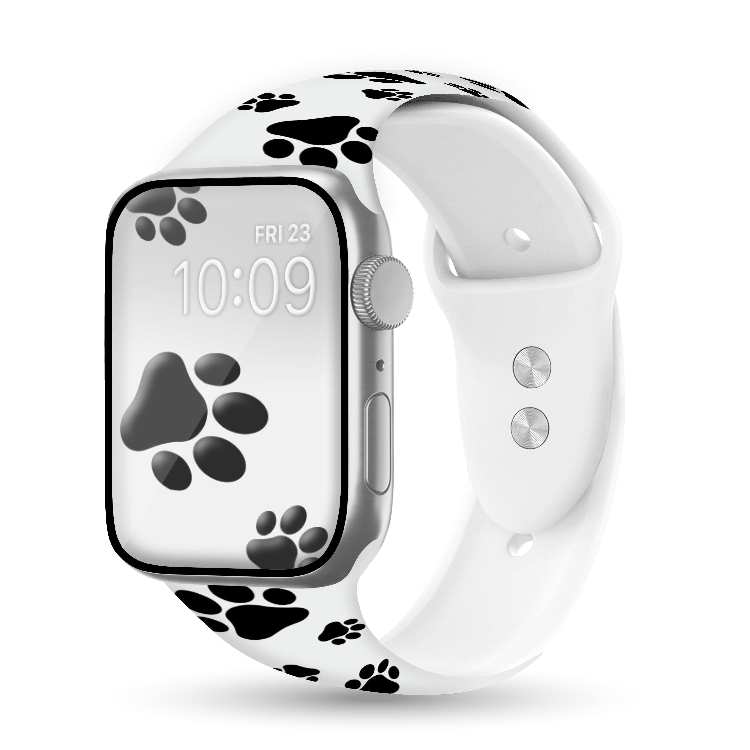 Black Paws Print Silicone Watch Band for Apple Watch ®