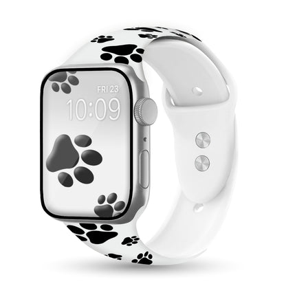 Black Paws Print | Silicone Watch Band for Apple Watch ®