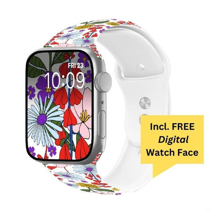 Blossom Ballet Print | Silicone Watch Band for Apple Watch ® + Watch Face Incl.