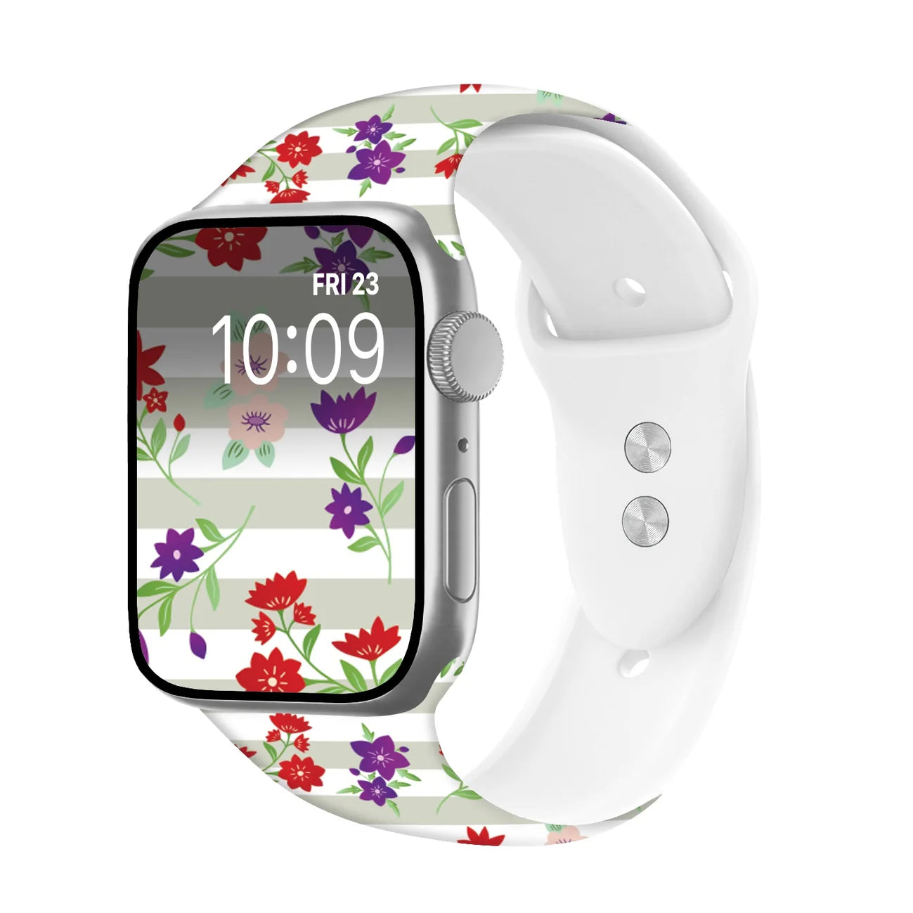 Blossom Breeze Print | Silicone Watch Band for Apple Watch ® + Watch Face Incl.