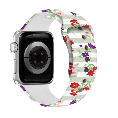 Blossom Breeze Print | Silicone Watch Band for Apple Watch ® + Watch Face Incl.