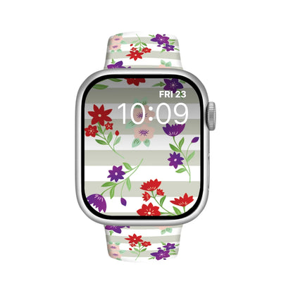 Blossom Breeze Print | Silicone Watch Band for Apple Watch ® + Watch Face Incl.