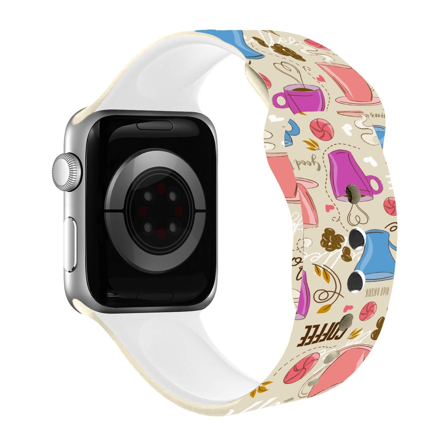 Coffee Queen Print | Silicone Watch Band for Apple Watch ® + Watch Face Incl.