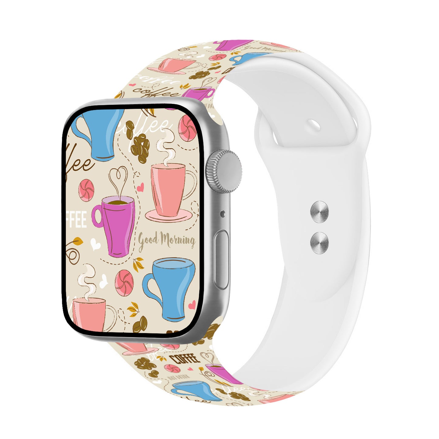 Coffee Queen Print | Silicone Watch Band for Apple Watch ® + Watch Face Incl.