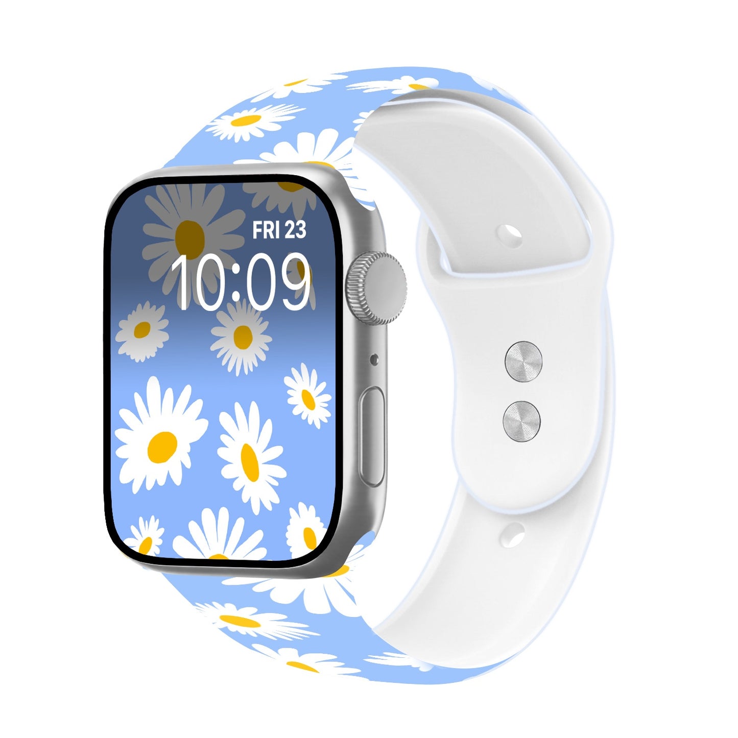 Daisy Daze Print | Silicone Watch Band for Apple Watch ® + Watch Face Incl.