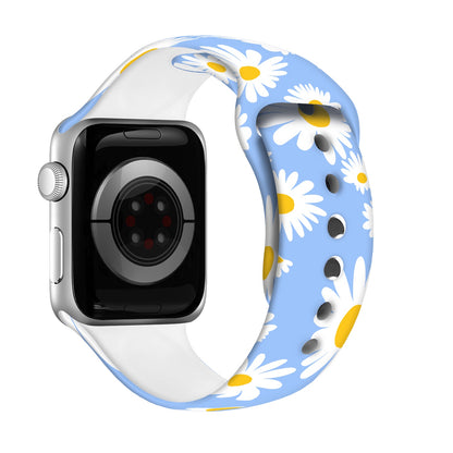 Daisy Daze Print | Silicone Watch Band for Apple Watch ® + Watch Face Incl.