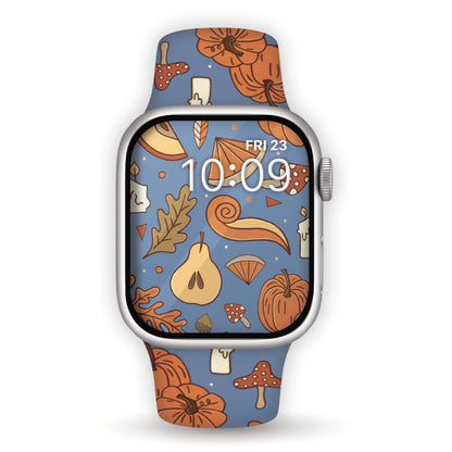 EnchantedFall Print | Silicone Watch Band for Apple Watch ® + Watch Face Incl.