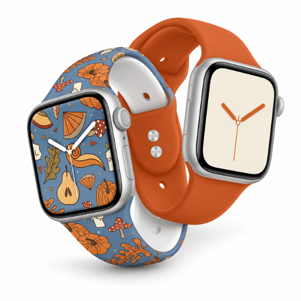 EnchantedFall Print | Silicone Watch Band for Apple Watch ® + Watch Face Incl.
