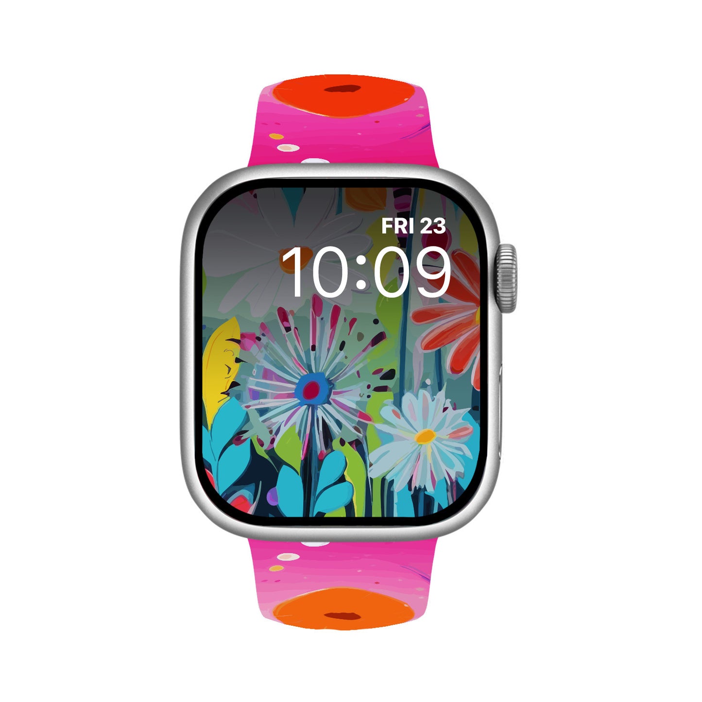 Floral Bloom Print | Silicone Watch Band for Apple Watch ® + Watch Face Incl.