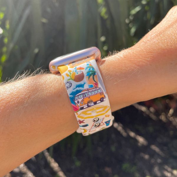 Florida Sunshine Vibes Print | Silicone Watch Band for Apple Watch ® + Watch Face Incl.