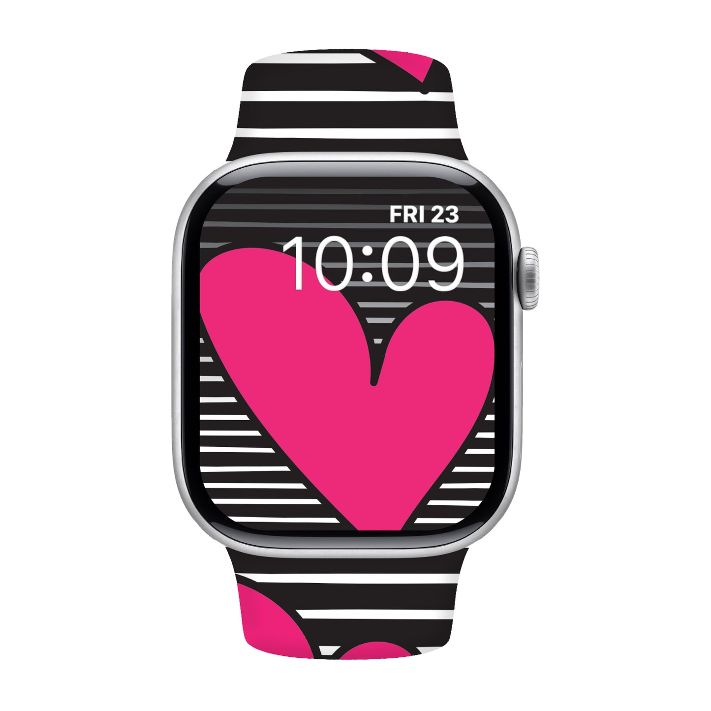 Stripes of Love Print | Silicone Watch Band for Apple Watch ® + Watch Face Incl.