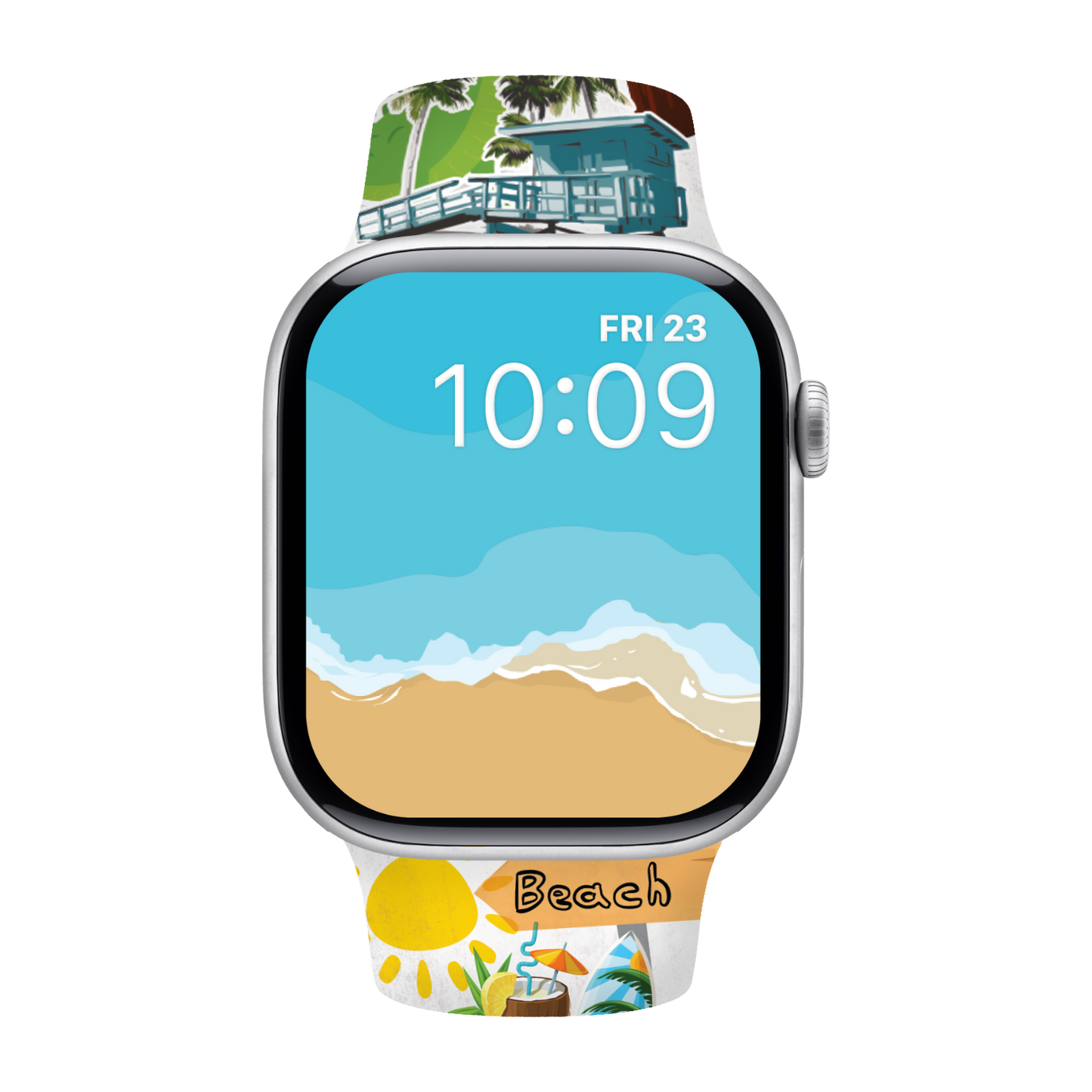 Florida Sunshine Vibes Print | Silicone Watch Band for Apple Watch ® + Watch Face Incl.