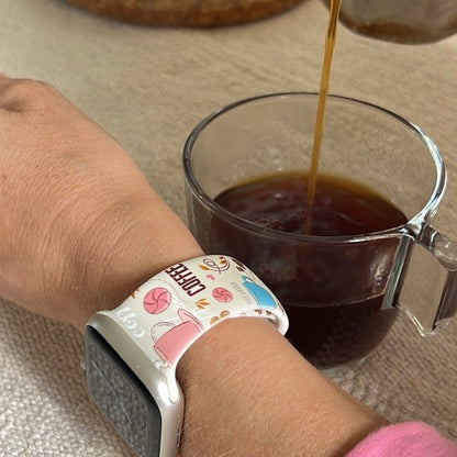 Coffee Queen Print | Silicone Watch Band for Apple Watch ® + Watch Face Incl.