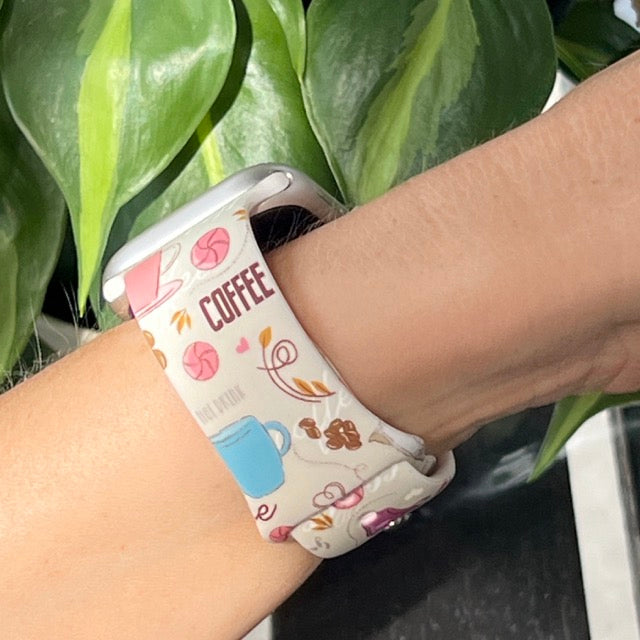 Coffee Queen Print | Silicone Watch Band for Apple Watch ® + Watch Face Incl.