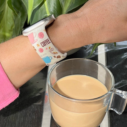 Coffee Queen Print | Silicone Watch Band for Apple Watch ® + Watch Face Incl.