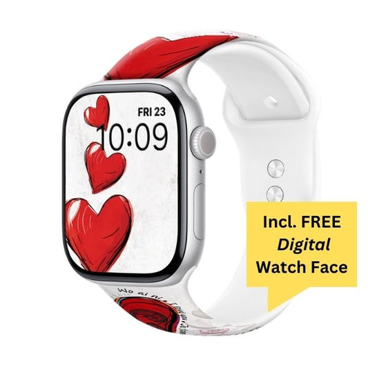 Loops of Love Print | Silicone Watch Band for Apple Watch ® + Watch Face Incl.