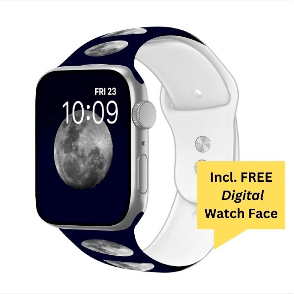 Lunar Dance Print | Silicone Watch Band for Apple Watch ® + Watch Face Incl.