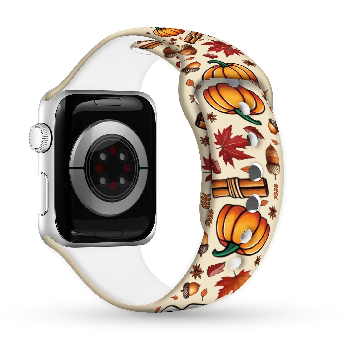 Pumpkin Spice Delight Print | Silicone Watch Band for Apple Watch ® + Watch Face Incl.