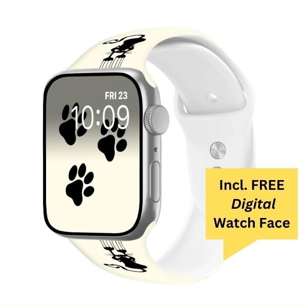 Purrfect Cat Print | Silicone Watch Band for Apple Watch ® + Watch Face Incl.