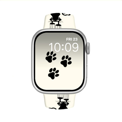 Purrfect Cat Print | Silicone Watch Band for Apple Watch ® + Watch Face Incl.