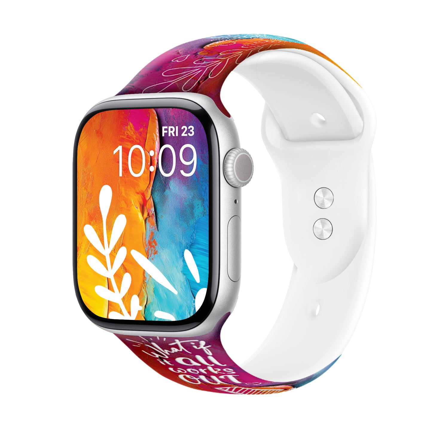 All Works Out Print | Silicone Watch Band for Apple Watch ® + Watch Face Incl.