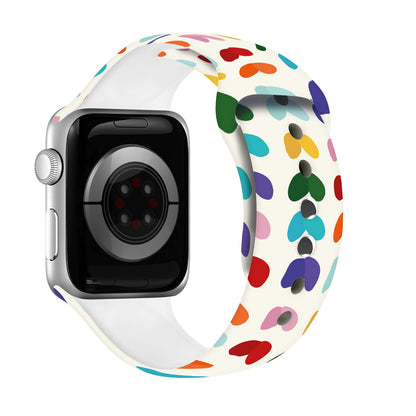 Serenade of Hearts Print | Silicone Watch Band for Apple Watch ® + Watch Face Incl.