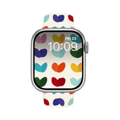 Serenade of Hearts Print | Silicone Watch Band for Apple Watch ® + Watch Face Incl.