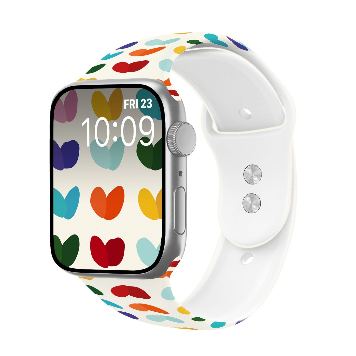 Serenade of Hearts Print | Silicone Watch Band for Apple Watch ® + Watch Face Incl.