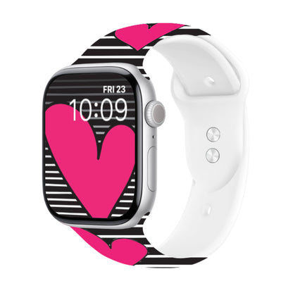 Stripes of Love Print | Silicone Watch Band for Apple Watch ® + Watch Face Incl.