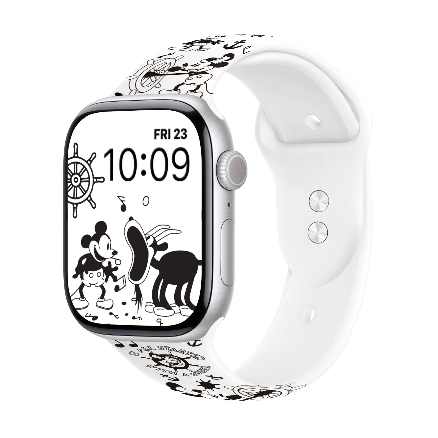 Steamboat Magic Print | Silicone Watch Band for Apple Watch ® + Watch Face Incl.