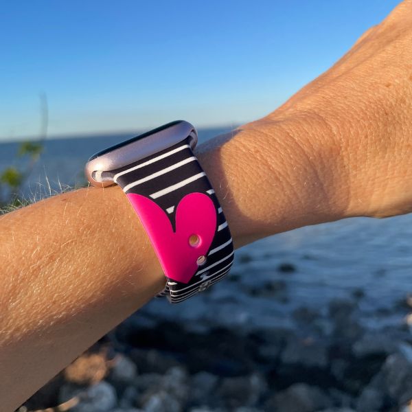 Stripes of Love Print | Silicone Watch Band for Apple Watch ® + Watch Face Incl.