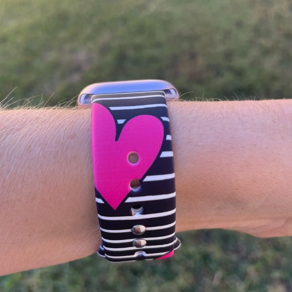 Stripes of Love Print | Silicone Watch Band for Apple Watch ® + Watch Face Incl.