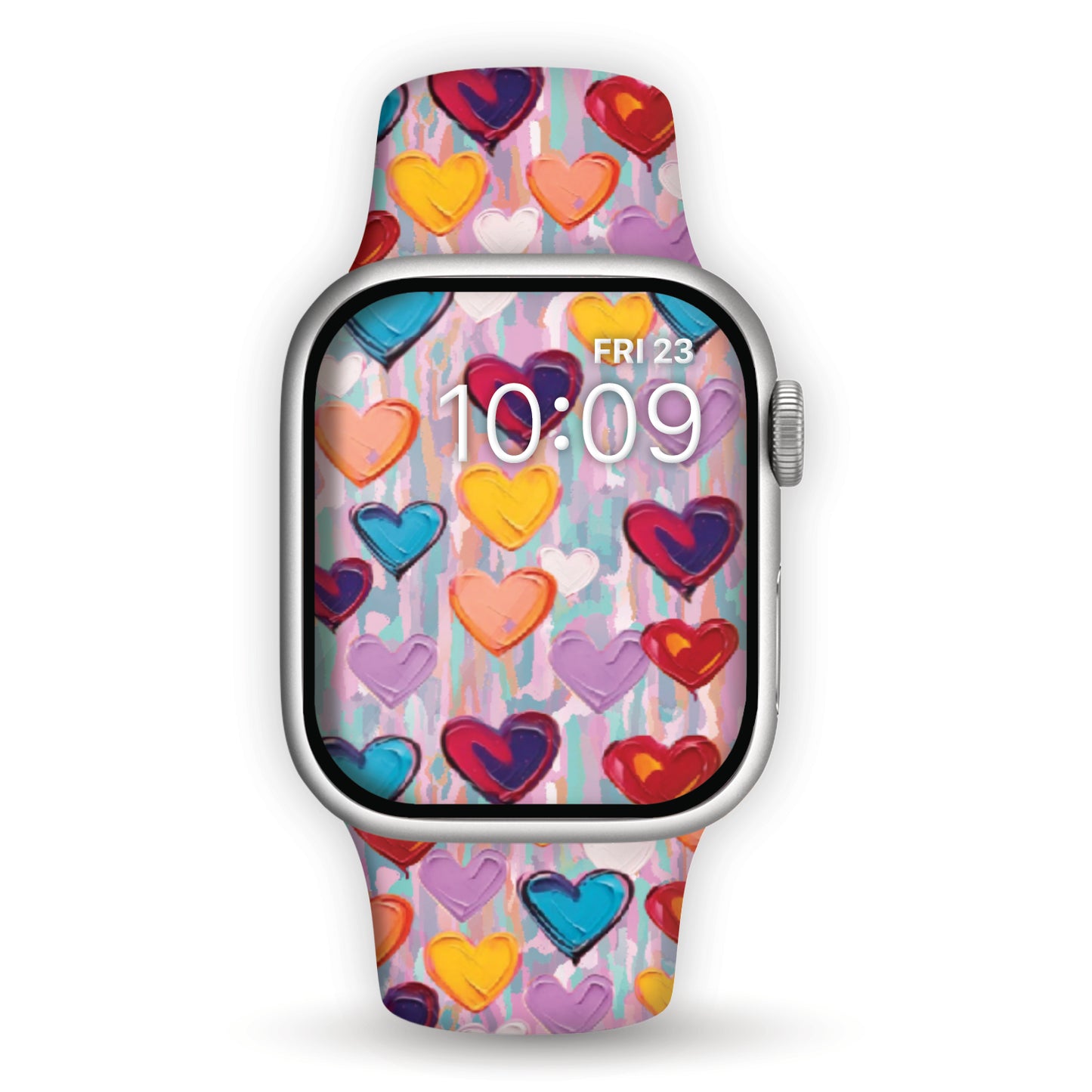 Vibrant Love Print | Silicone Watch Band for Apple Watch ® + Watch Face Incl.