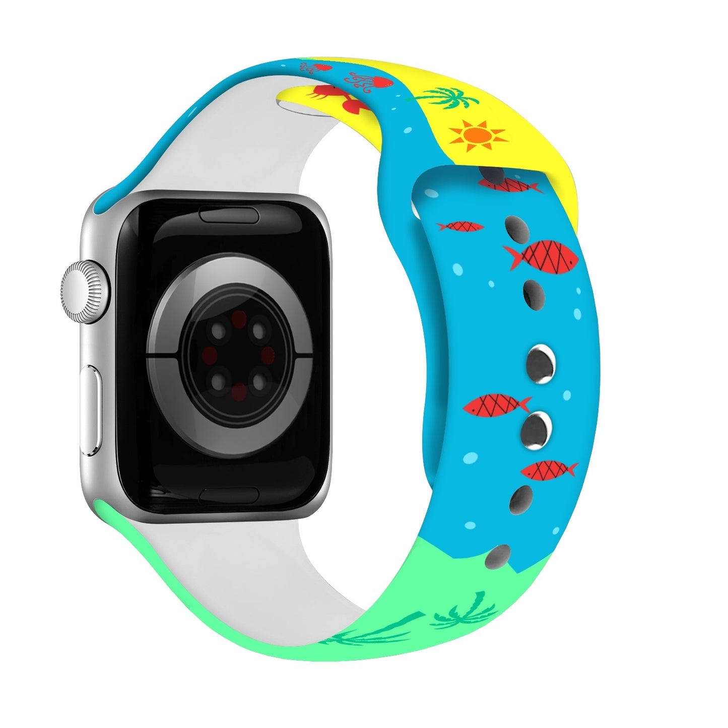 Tropical Chill Print | Silicone Watch Band for Apple Watch ® + Watch Face Incl.