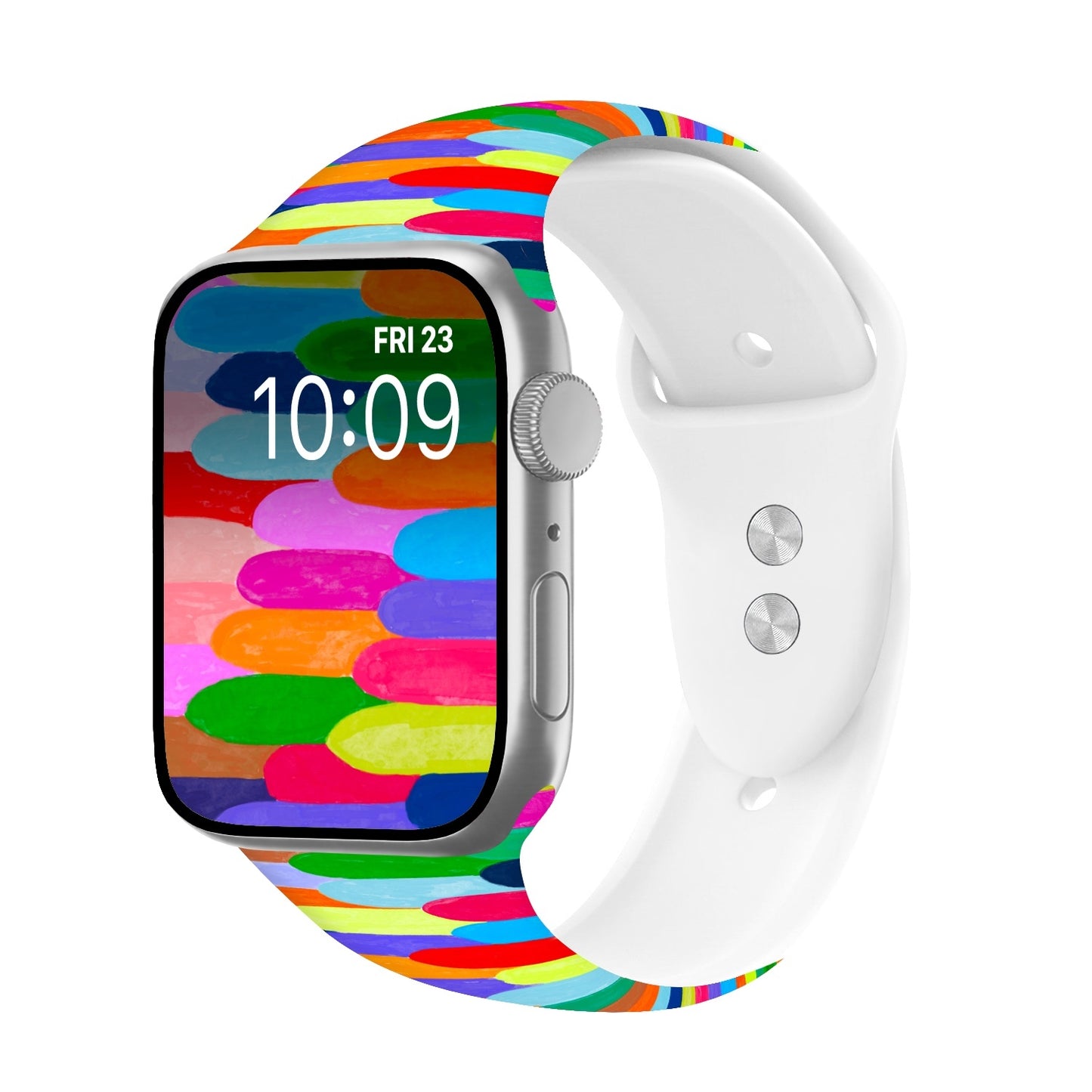 Color Twist Print | Silicone Watch Band for Apple Watch ® + Watch Face Incl.