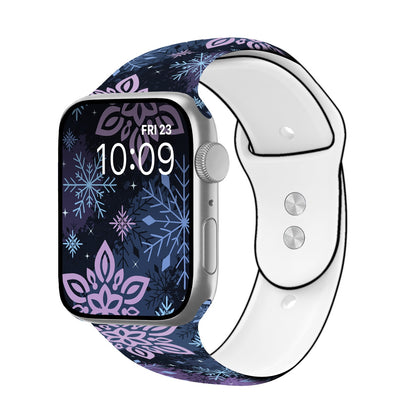 Winter Whimsy Print | Silicone Watch Band for Apple Watch ® + Watch Face Incl.