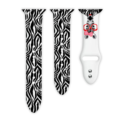 Zebra with a Twist Print | Silicone Watch Band for Apple Watch ® + Watch Face Incl.